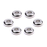 xhn 50pcs 304 stainless steel flat round beads 4 5 6 8 10 mm disc loose spacer beads for jewelry making diy bracelet