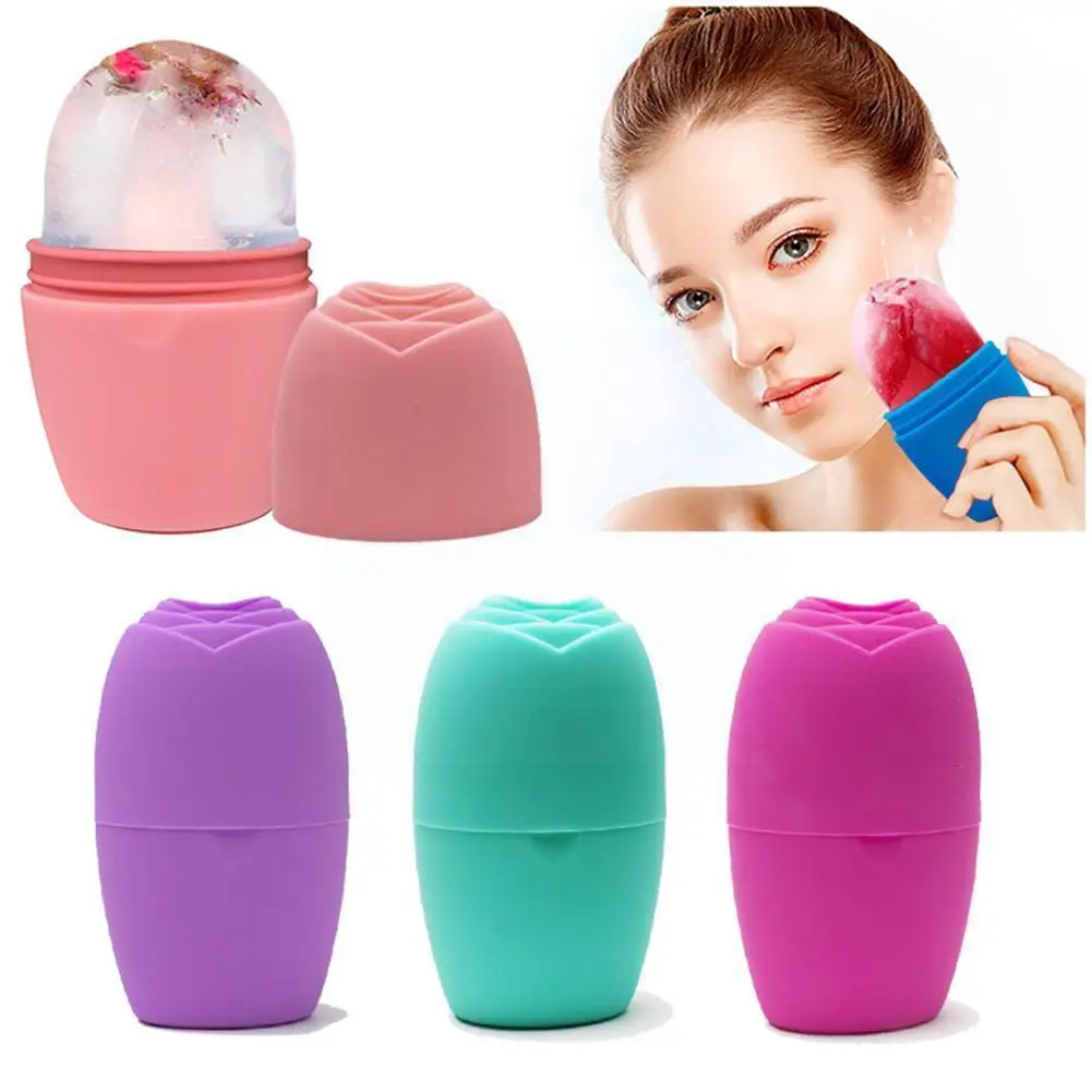 

New Silicone Tray Ice Cube Women Female Massager Face Ice Roller Mold Reusable Care Beauty Tool Suit For All Skin Ty Y4i0
