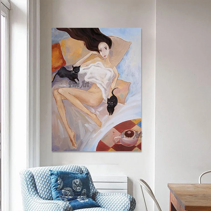 Картина маслом на холсте для женщин привлекательная Обнаженная картина ручная