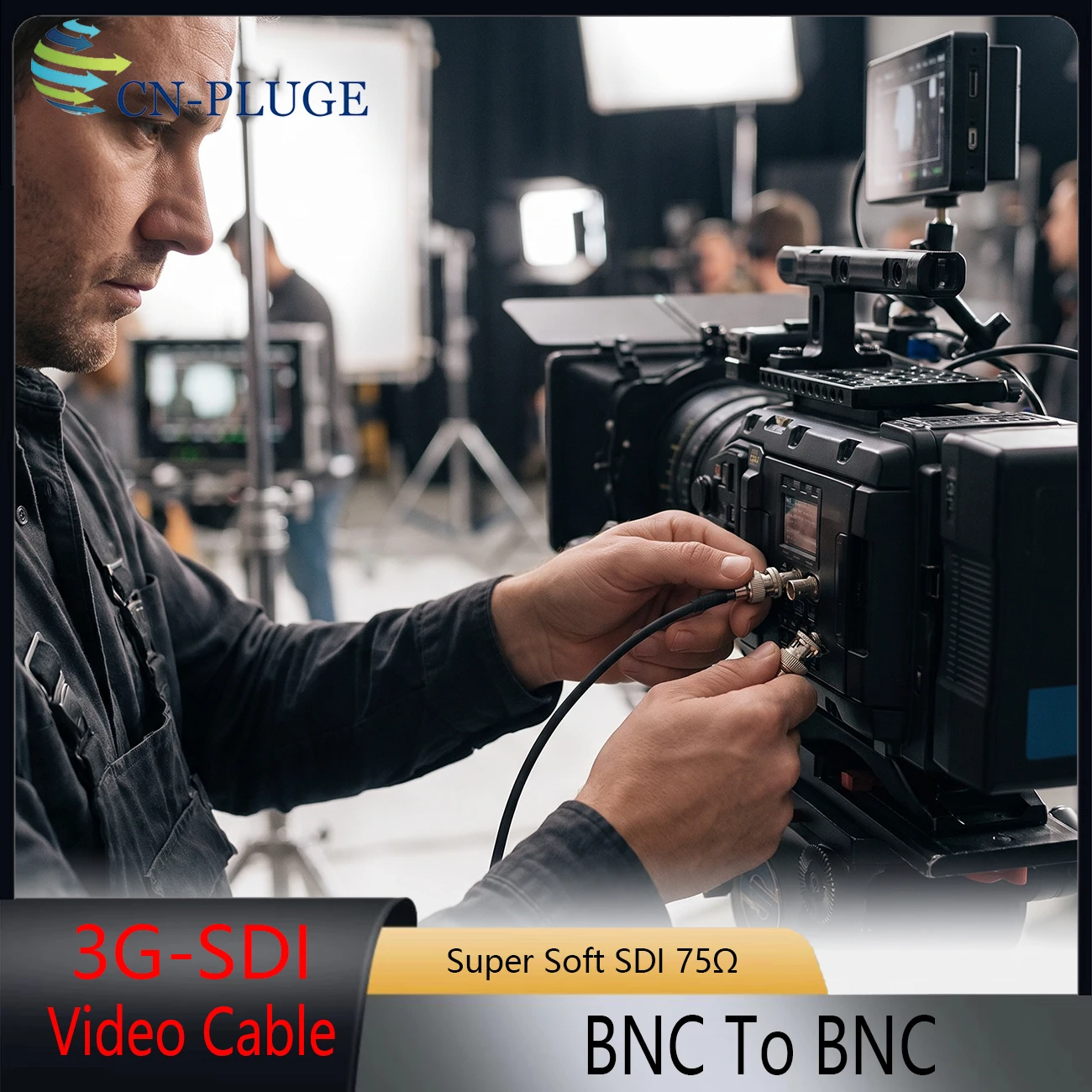Гибкий коаксиальный кабель RG174 75 Ом SDI с угловым разъемом BNC-BNC, HD-SDI 3G-SDI, цифровой видеокабель, доступен в различных цветах (art.: 3920dba37b65a) - 3920dba37b65a