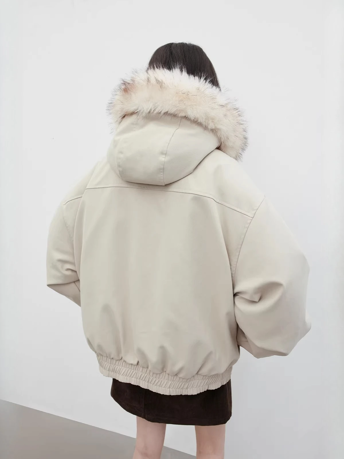 CHIC VEN женские пуховики новые короткие с капюшоном из искусственного меха с роговой пряжкой женский 90 белый утиный пуховик осень-зима 2026 (art.: 3920d495731e7) - 3920d495731e7