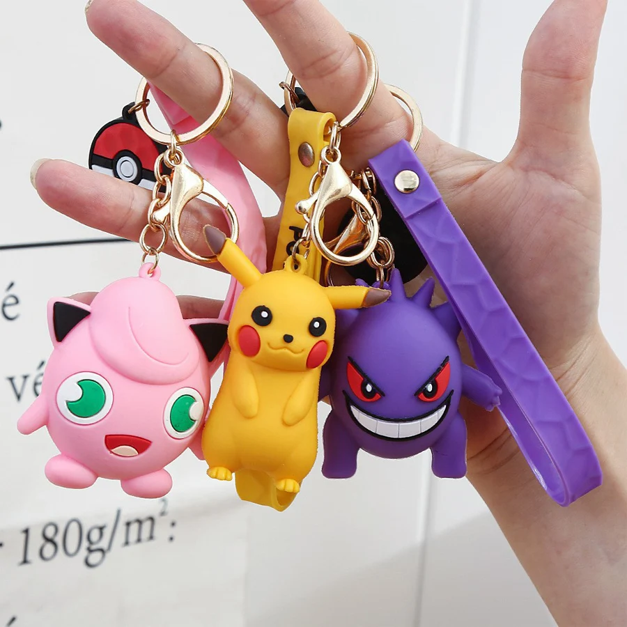 

Pokemon Anime Pikachu Charmander Psyduck Snorlax Squirtle Anime Fashion Keychain Bag Keyring Pendant Accessories Birthday Gifts