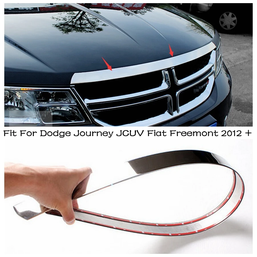 

Accessories Stainless Steel Front Gill Engine Lid cover Trim 1 Pcs For Dodge Journey JCUV Fiat Freemont 2012 - 2017
