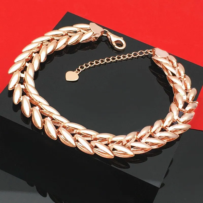 

Женский глянцевый браслет из розового золота, 14 к, 585 фиолетовое золото