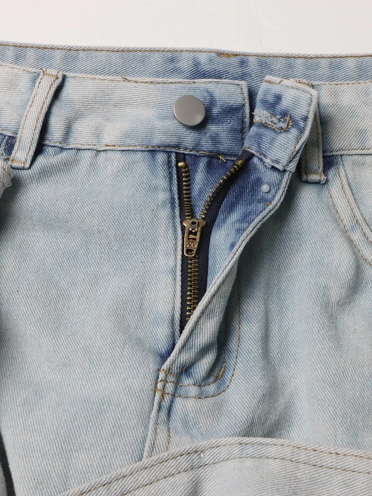 Юбка женская джинсовая Асимметричная с высокой талией и оборками