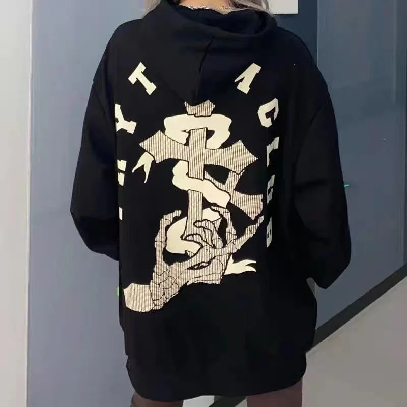 

Женская толстовка MINGLIUSILI Y2k с капюшоном, Весенняя модная Готическая Толстовка с длинным рукавом, уличная одежда, пуловер с капюшоном