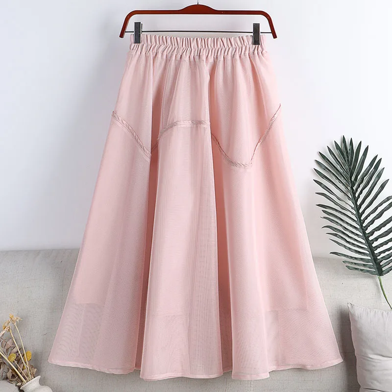 

Korobov 2022 Spring New Women Skirts Vintage Elegant Hit Color Patchwork Faldas Mujer Korean Sweet A-Line Skirt