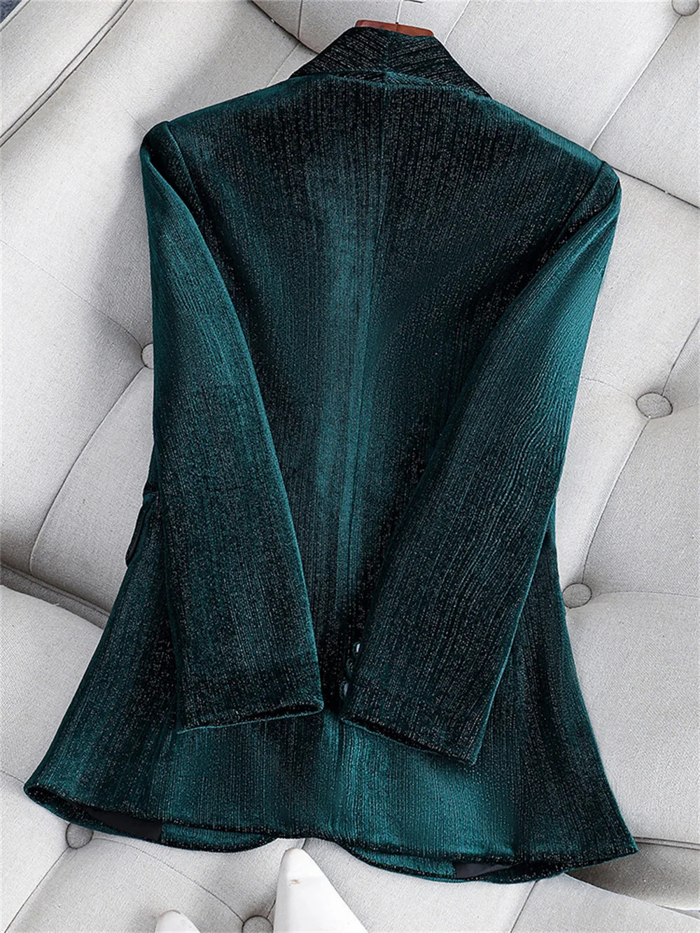 Women Formal Jacket Blazer Coat Female Green Red Solid Long Sleeve Single Button Office Lady Business Work Wear