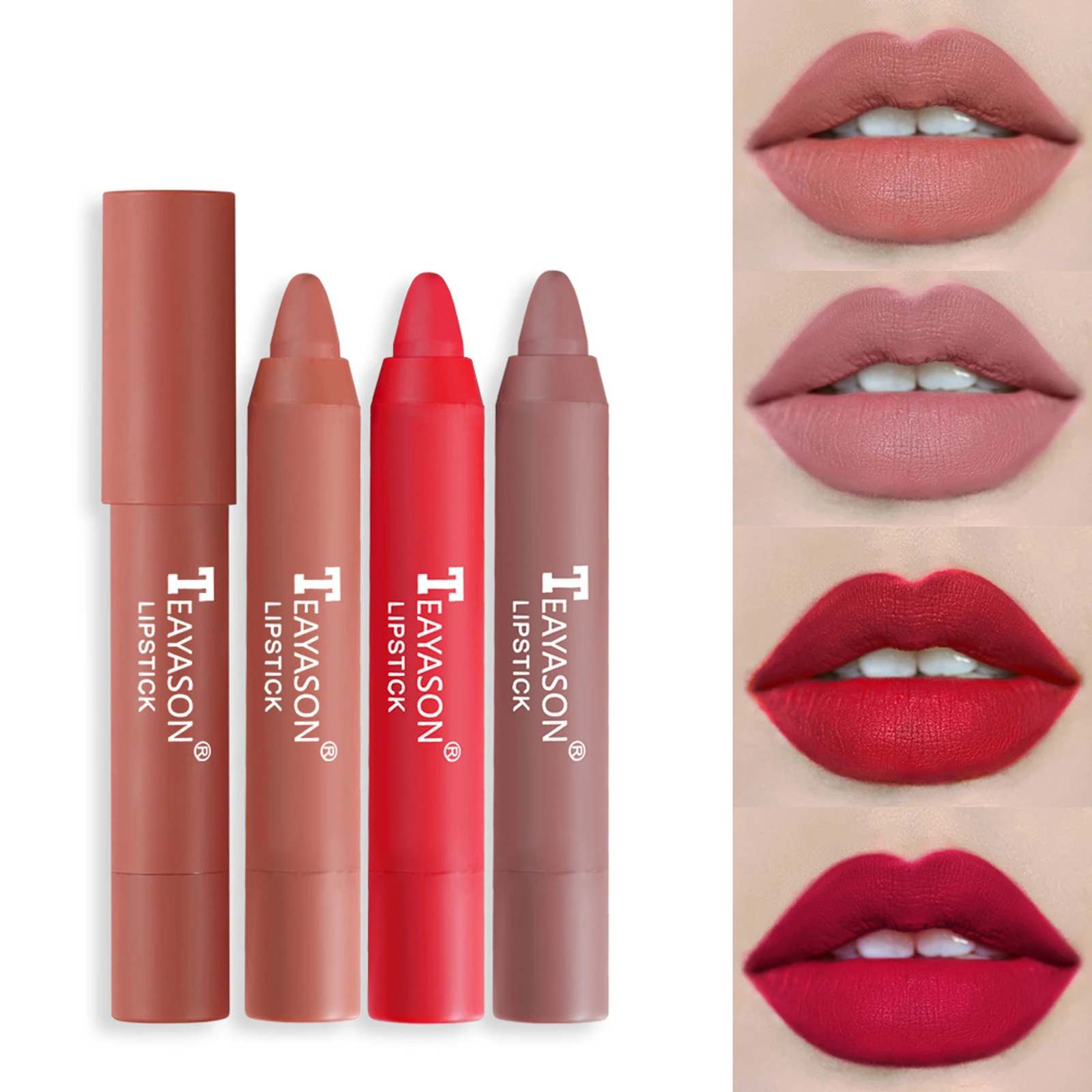 

12 Colors Velvet Matte Lipstick Pencil Easy To Wear Long Lasting Waterproof Moisturizing Lip Gloss Non-Stick Cup Sexy Lip Makeup