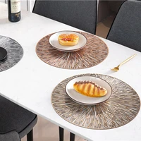 european style light luxury round hollow pvc placemat coaster insulation pad household non slip table tableware mat bowl mat