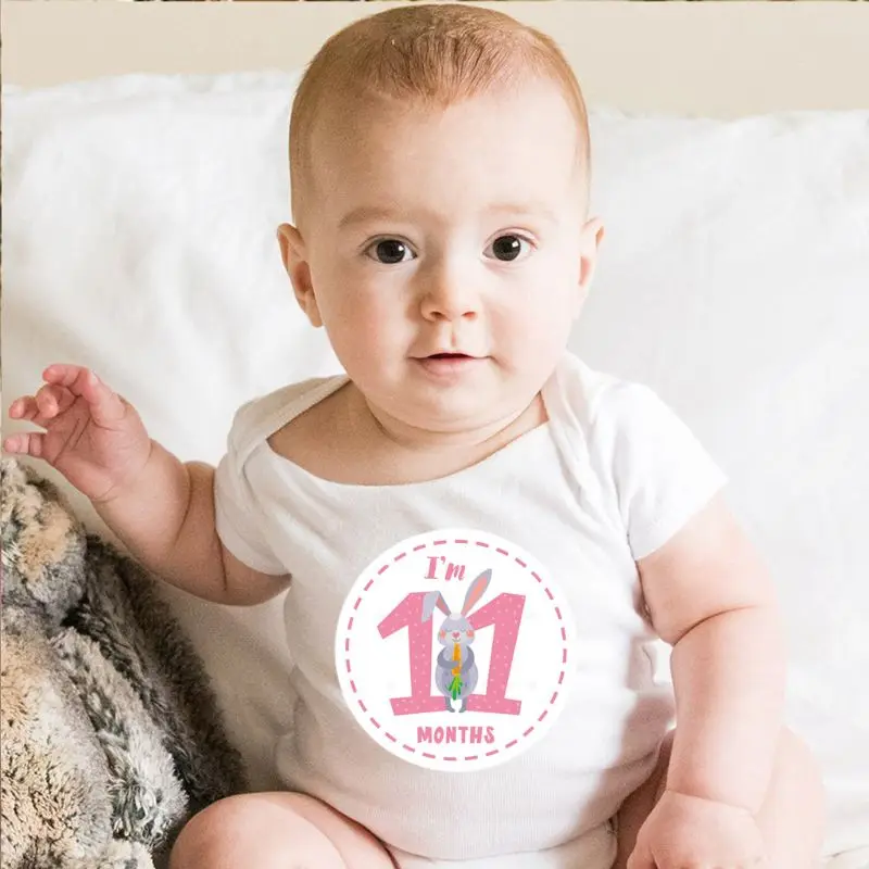 Наклейка на ежемесячный этап для ребенка 1-12 месяцев реквизит фотосъемки