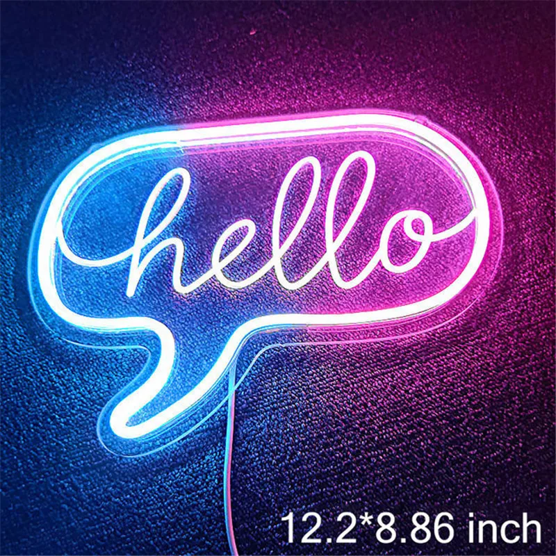 Светодиодный неоновый светильник Hello вывеска с надписью неоновая украшение для