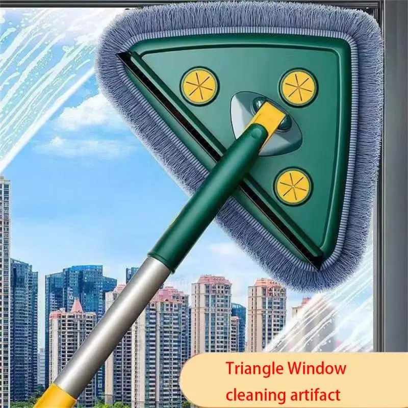 

NEW Universal Triangle Mop Wiping Ceiling Wall Roof Wiping Glass Cleaning Mop Triangle Mop Cleaning Artifact Houshehold Cleaning