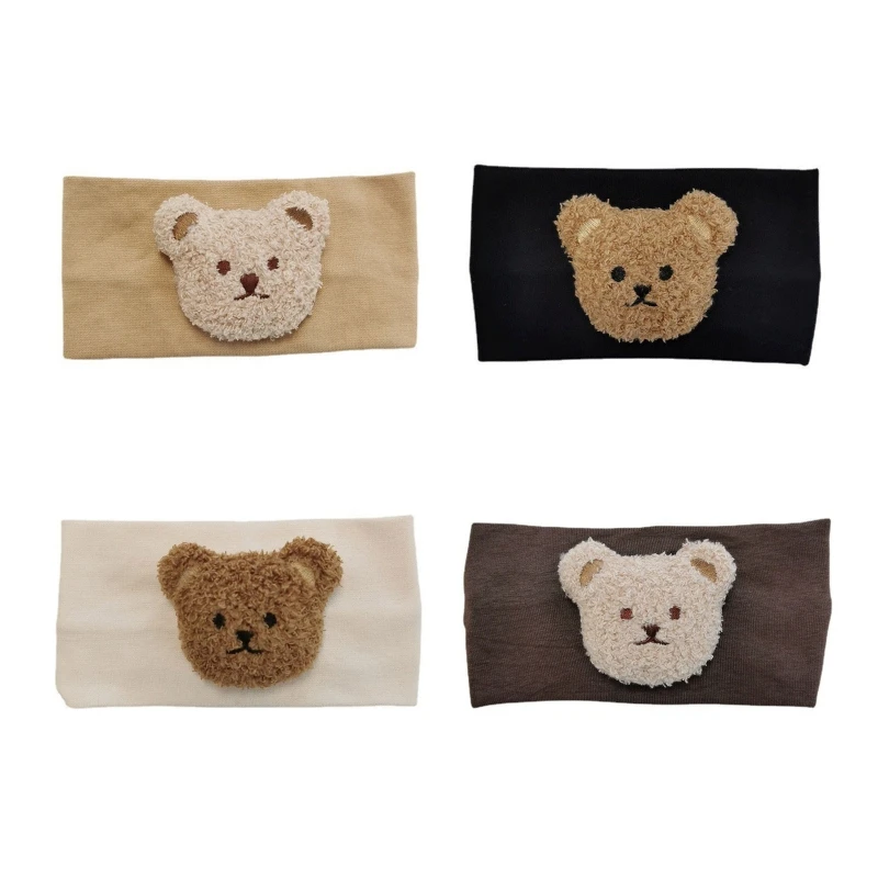 

Cartoon Bear Baby Headband Stretchy Turban Elastic Hair Band Warm Head Wrap Deco