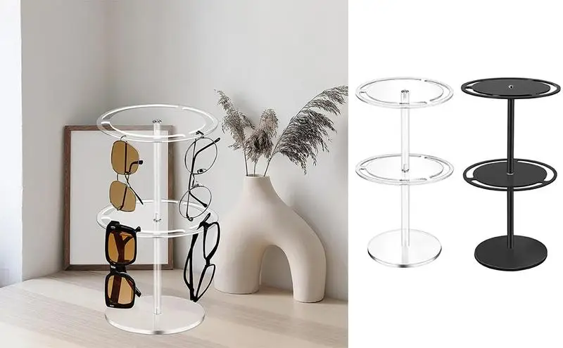

Sunglasses Rack Organizer With 2 Tiers And 360 Degree Rotating Design Multifunctional Eyeglasses Storage Holder rack for Glasses