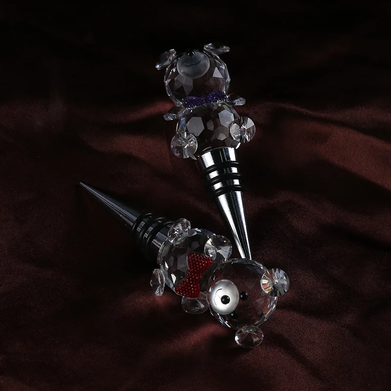 Изысканный Лебедь медведь пробка для бутылки вина креативная стеклянная