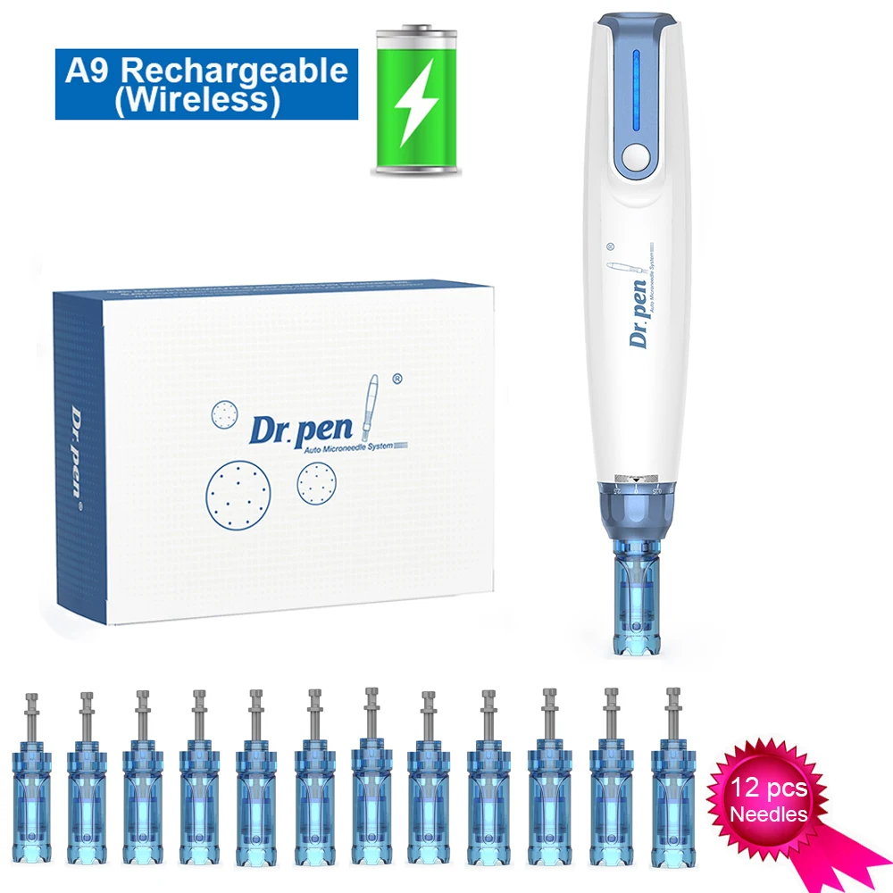 Dr pen A9 Microneedling Derma Pen Profesional Auto Micro Needle MTS Face Mesotherapy Beauty Machine with 10pcs Needle Cartridges