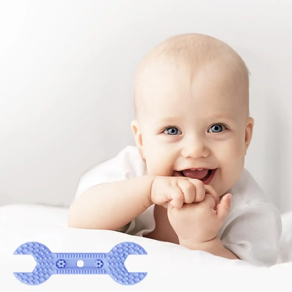 

4pcs/5pcs Baby Teething Toys Baby Silicone Hammer Wrench Teethers Cartoon Molar Stick Toy Cute Baby Teething Toys