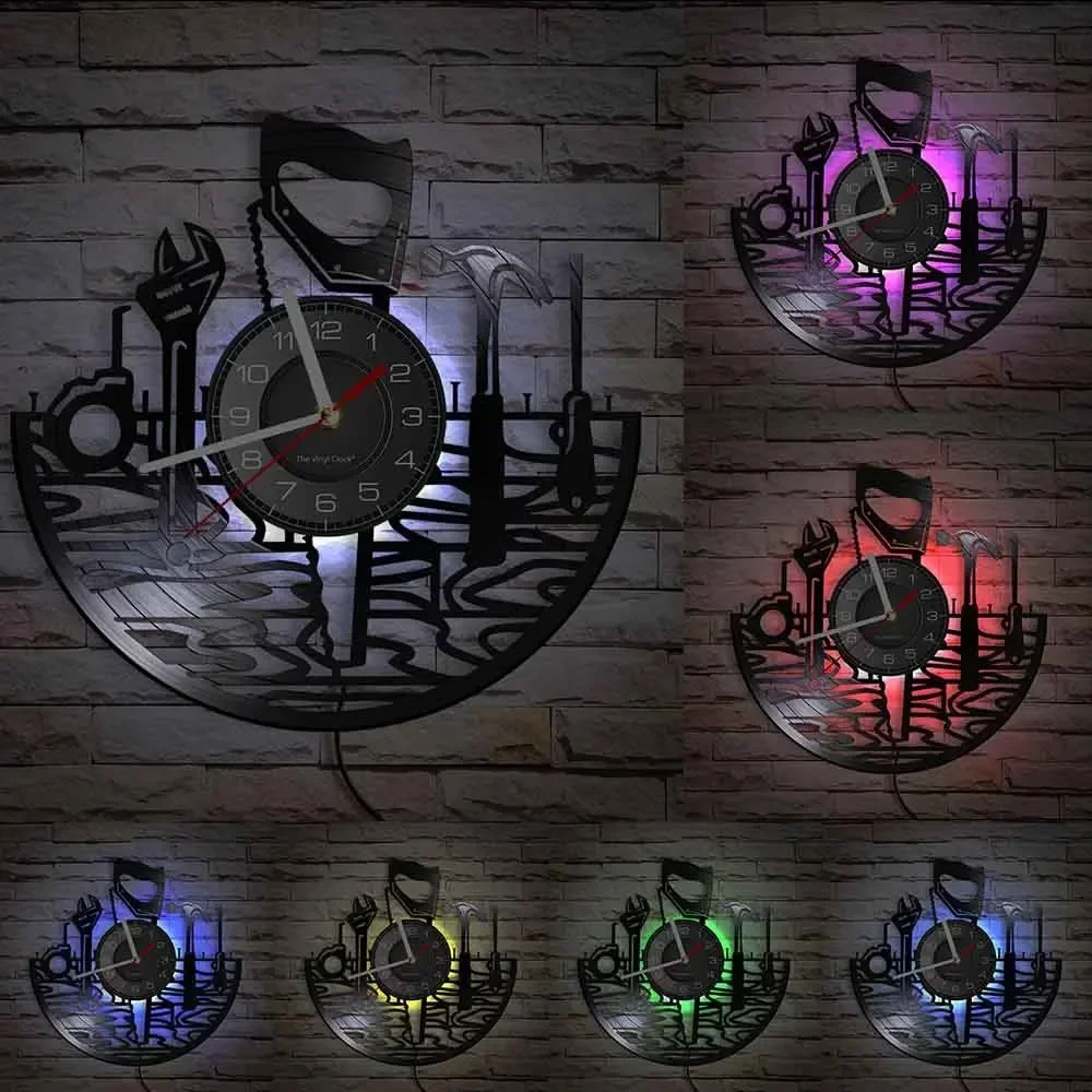 Автомобильные инструменты для гаража настенные часы с виниловой пластиной