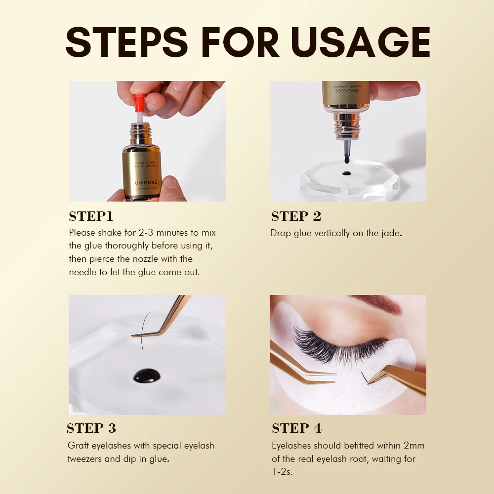 Unimore 0.5s ультра клей для удлинения ресниц 5-7 недель удержания супер бустер 6 мл