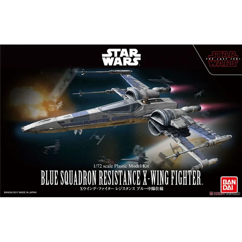 

In Stock Original Bandai STAR WARS 1/72 X-wing Starfighter Blue Rebel Style Assembly Model Collection Action Figure Toy