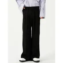 Pantalon de costume décontracté coréen pour hommes, jambes larges, tendance, couleur Pure, nouvelle collection automne  (2)