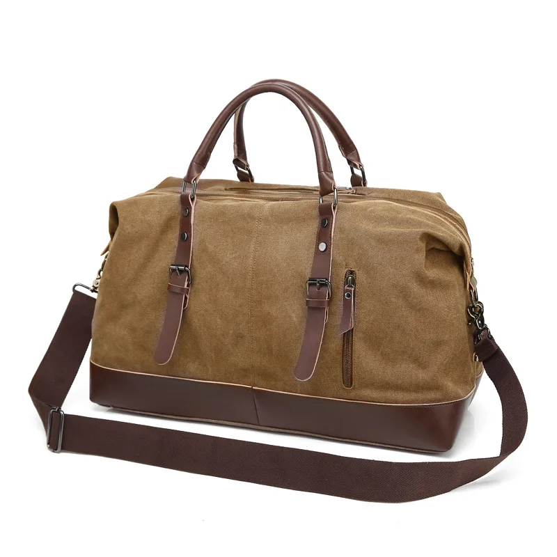 

Unisex Large Capacity Travel Bag Luggage Bag Casual Canvas One Shoulder Crossbody Travel Bag Handbag Dual Use