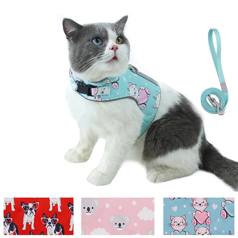 

Cat Harness and Leash Set Pet Walking Prevent Escape Soft Breathable Adjustable Vest for Small Dog Cat Kitten Pet Supplies