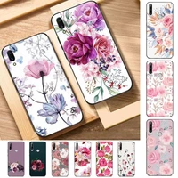 yndfcnb vintage flowers leaves phone case for huawei y 6 9 7 5 8s prime 2019 2018 enjoy 7 plus