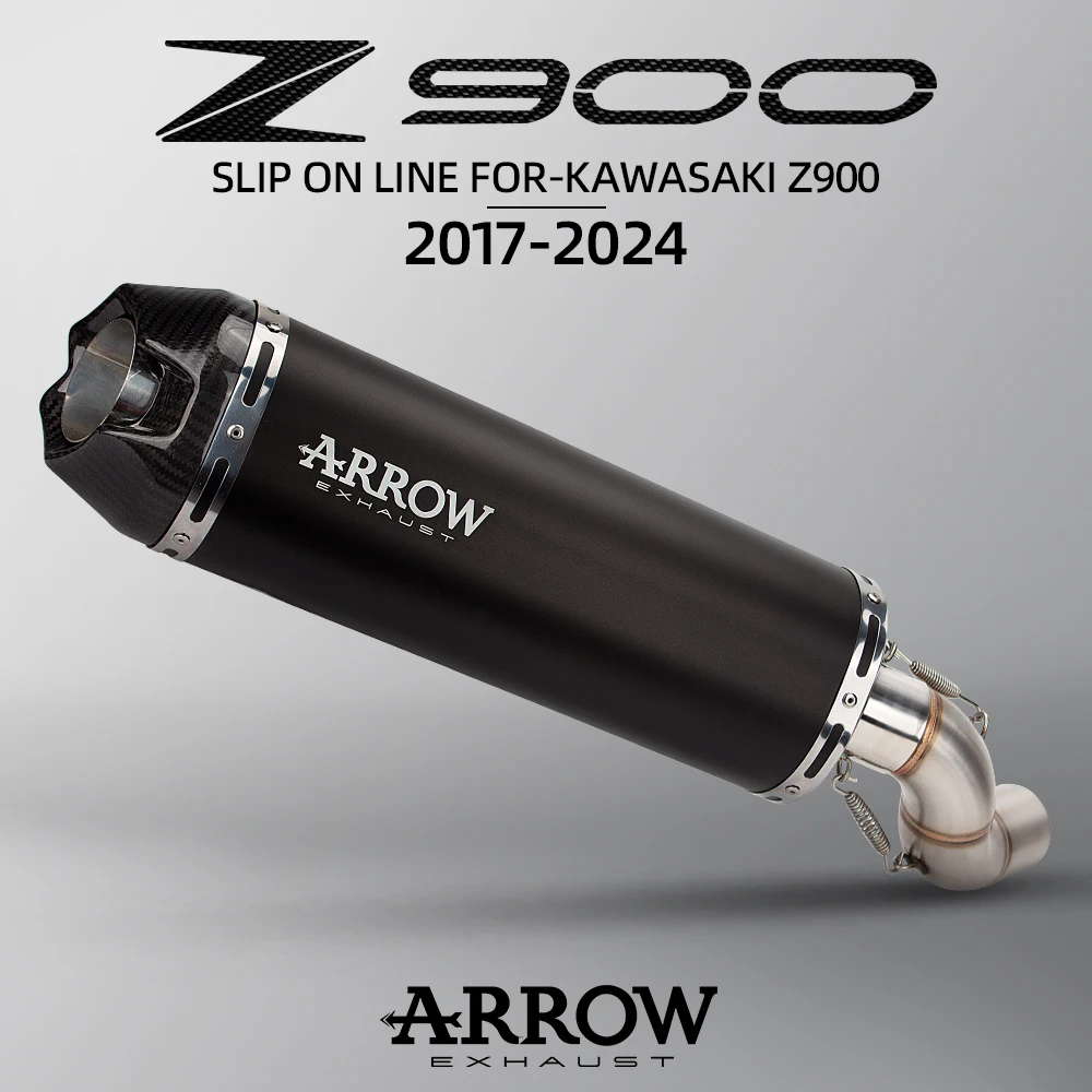 Для Kawasaki Z900 2017-2024 мотоциклетная выхлопная труба Escape Arrow глушитель с карбоновым