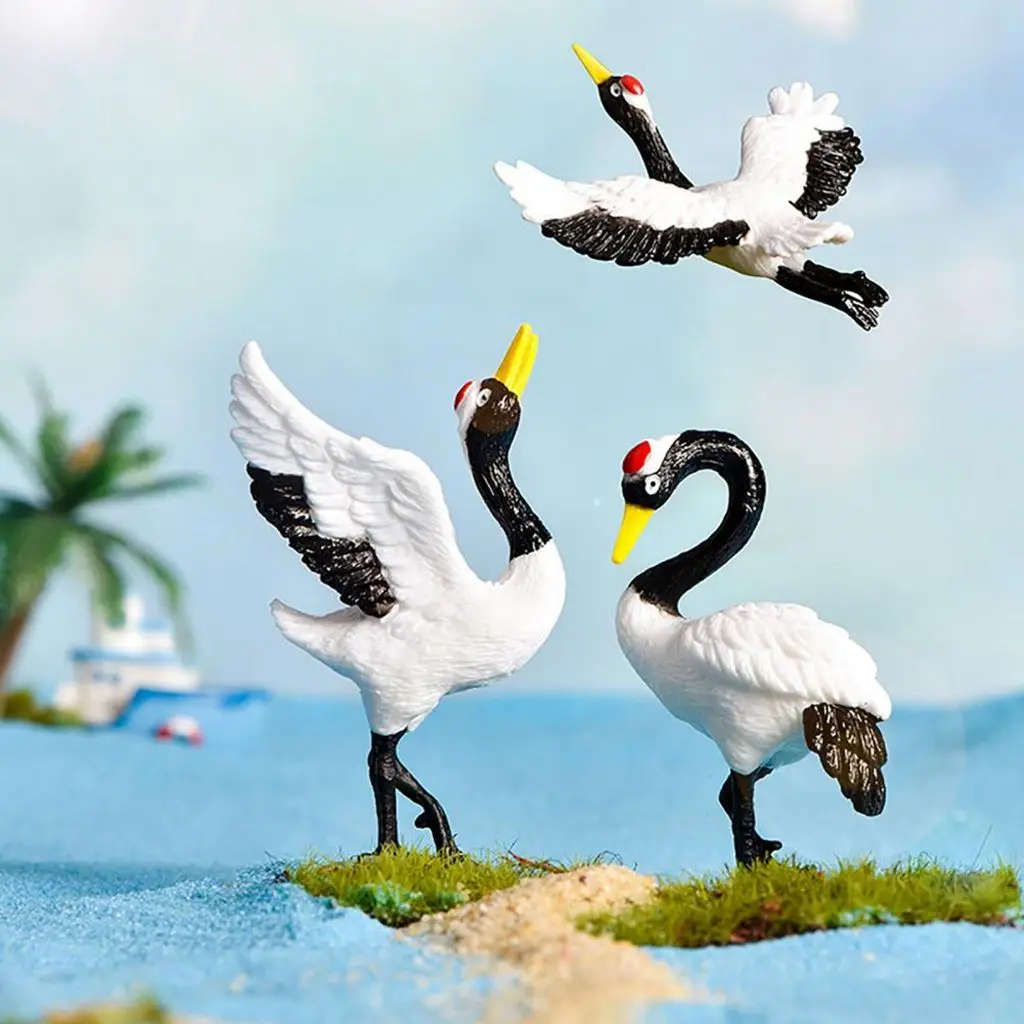 

Simulation Red-crowned Crane Micro-landscape Bonsai Succulent Ornaments Plastic Crafts Model Figurine Crane DIY Accessories