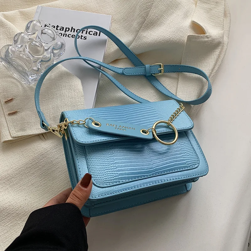 

Crocodile Pattern Pu Leather Sling Flap Crossbody Bags Women's 2023 Summer Designer Handbag Luxury Brand Underarm Shoulder Bag