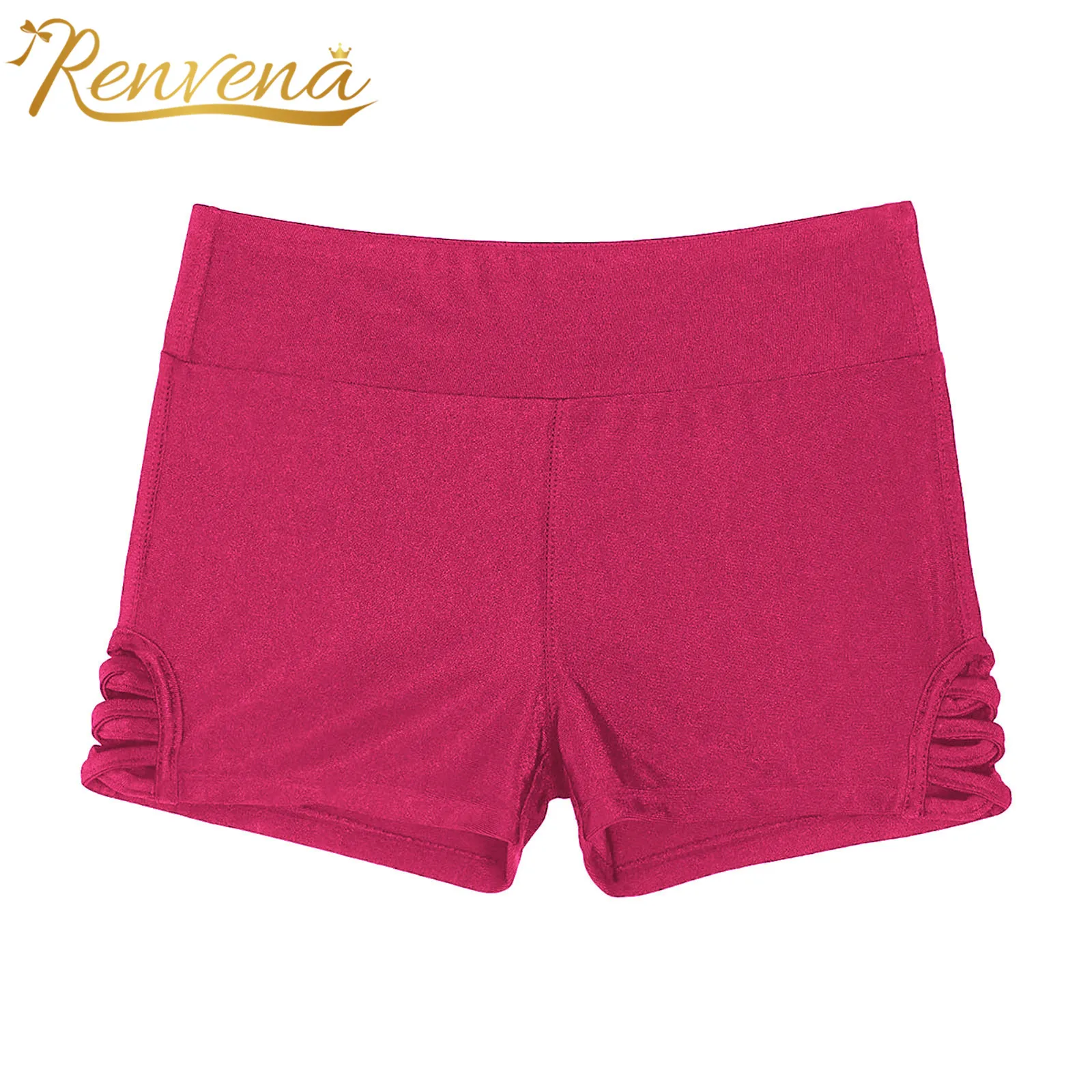 

Kids Girls Solid Color Wide Elastic Waistband Shorts Children's Short Pants for Yoga Workout Ballet Gymnastics Dance Shorts