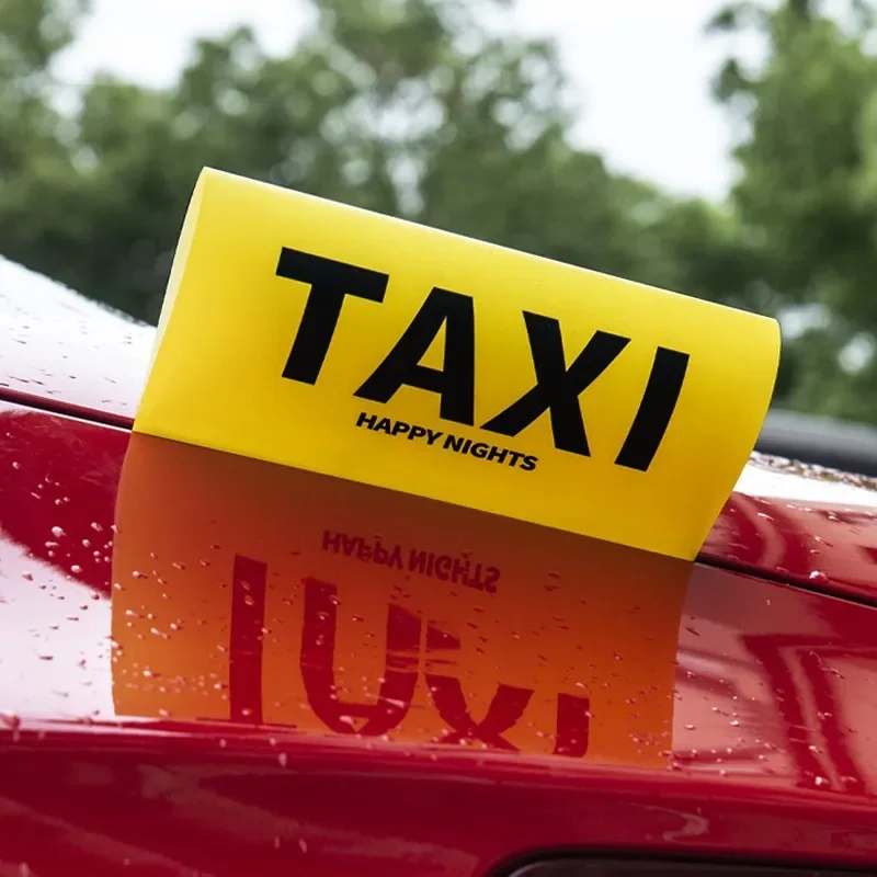 Фото Наклейка-логотип Taxi Taxi для мойки автомобилей, креативная водонепроницаемая солнцезащитная наклейка на окно или заднюю часть автомобиля, декоративная наклейка-игрушка, этикетки для автомойки №1