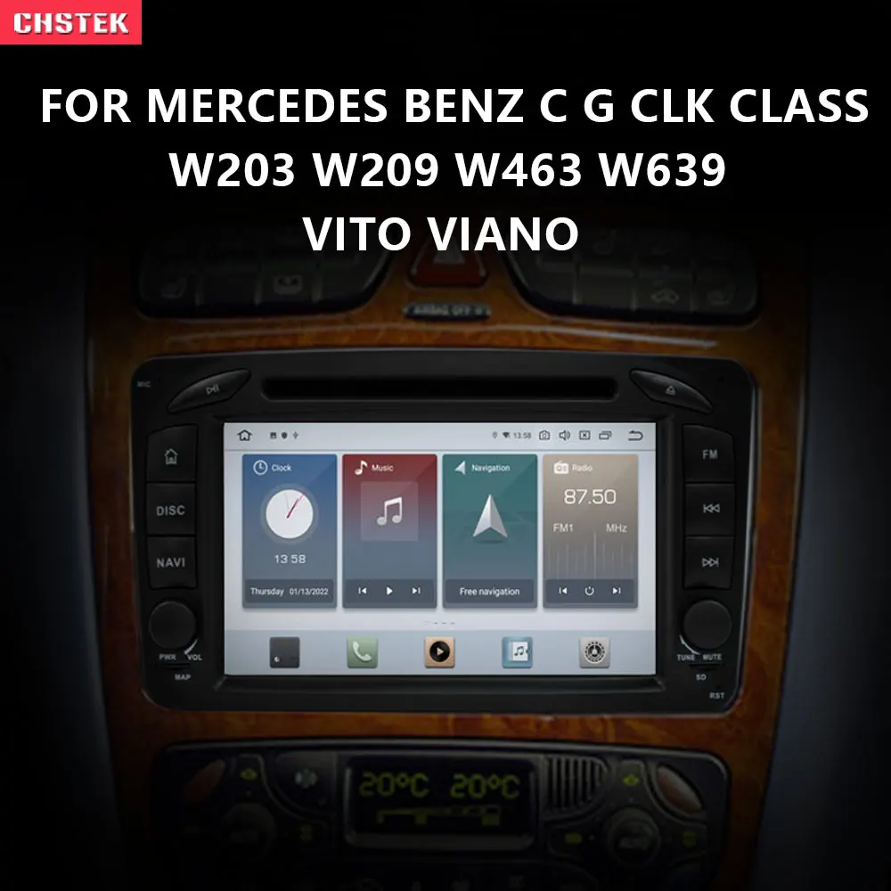 

CHSTEK Qualcomm CPU 8+128G Car DVD Radio PX6 For Mercedes Benz C G CLK Class W203 W209 W463 W639 Vito Viano Carplay GPS Head