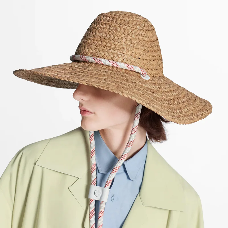 

Paris Fashion Catwalk Wide Brim Raffia Hat Women Men Summer Sun Beach Panama Hat Unisex Casual Bonnets Panama Hat
