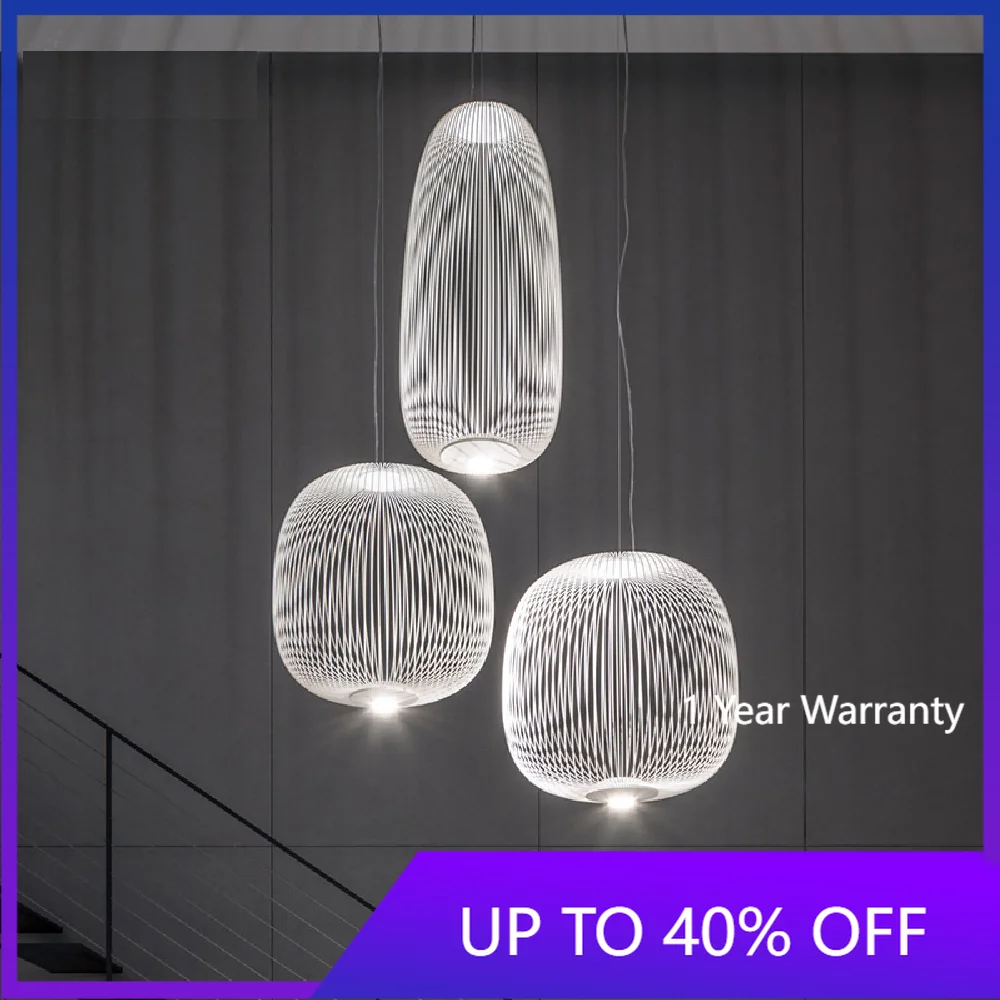 

Modern Foscarini Spokes Pendant Lights Led Hanging Lamp Bird Cage Suspension Lamp Home Decor Dining Room Lighting Fixtures 220V