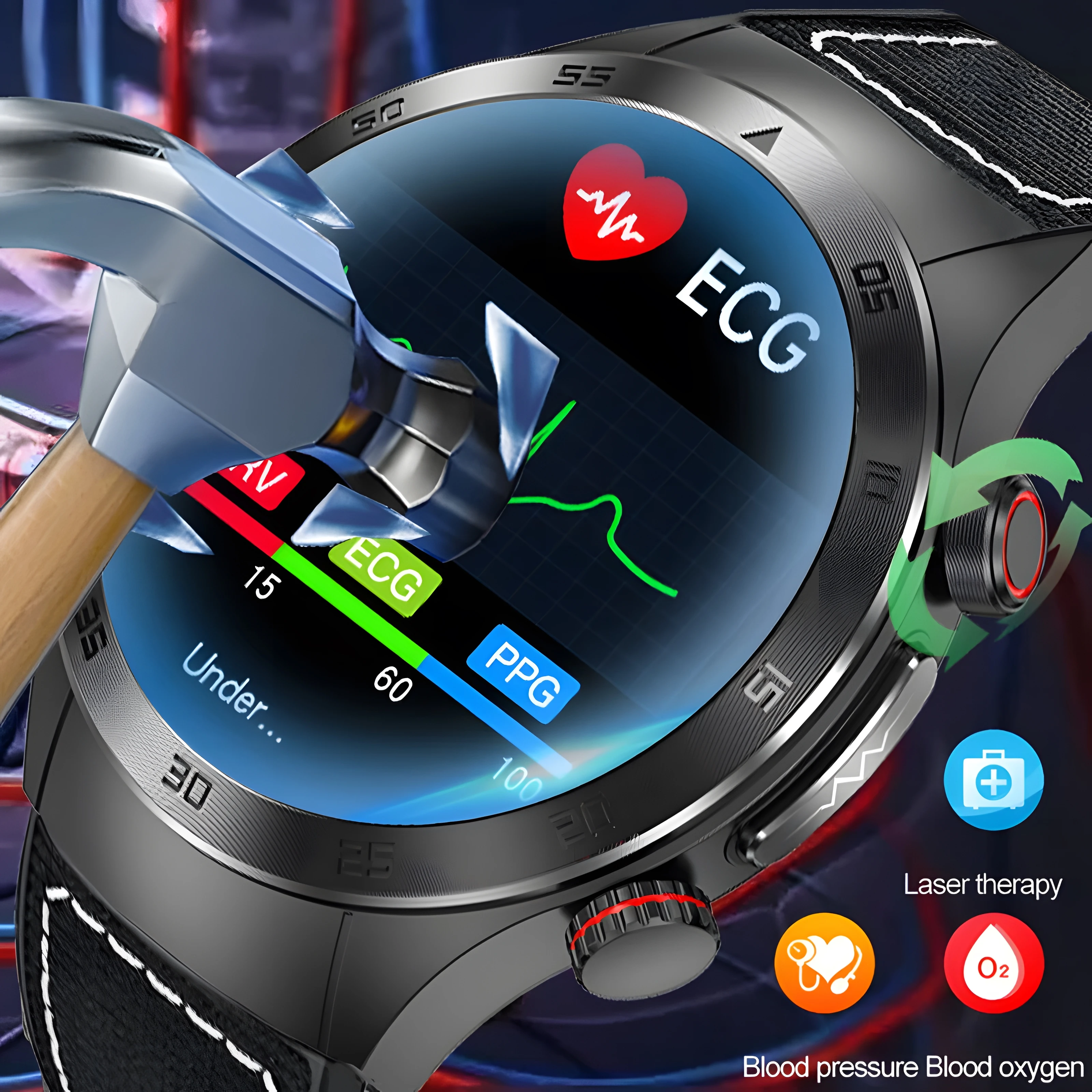 Смарт-часы с измерением уровня сахара в крови и внутренним органом