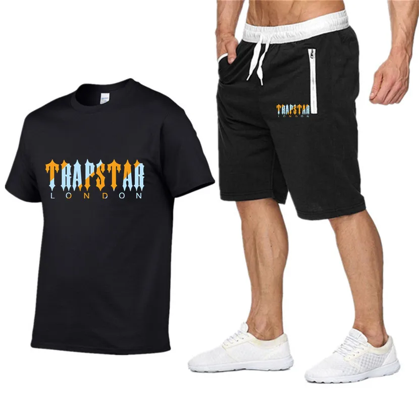 

Summer Men's Sportswear Brand Fitness Suit Running Clothes Casual Suit T-Shirt + Shorts Breathable Two Piece Sportswear Suit Men