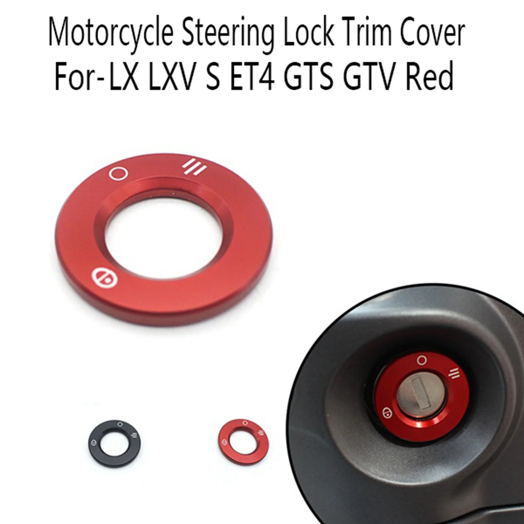 

Motorcycle Steering Lock Trim Cover For-Vespa LX LXV S ET4 GTS GTV Black