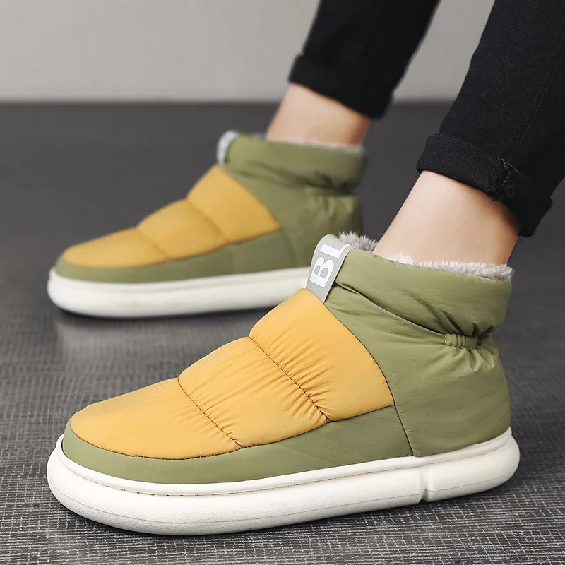 

2023 зимние ботинки, мужская обувь, Меховая зимняя обувь с шерстью, утолщенная теплая хлопковая обувь, женская обувь для хлеба