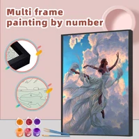 chenistory painting by number with multi aluminium frame kit girl landscape diy paint by number picture home decor figure canvas