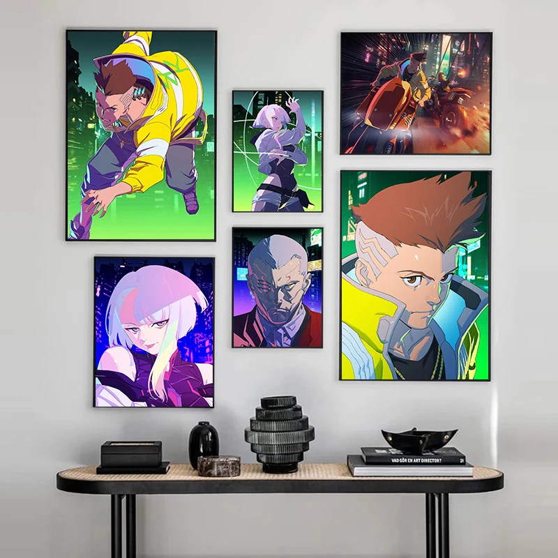 

Аниме киберпанк Edgerunners крутой домашний декор холст картина плакаты винтажная Картина гостиная подарок стена кафе бар без рамки