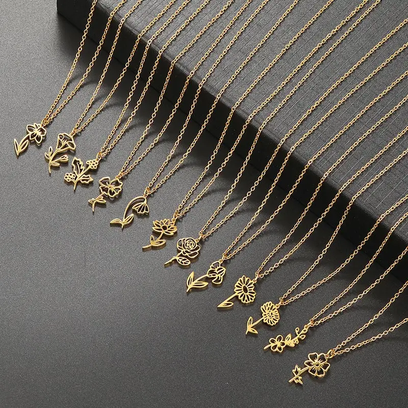 

1 шт. ожерелье с цветком маргаритки, Шейная цепочка, ожерелье с подвеской из нержавеющей стали, чокер, роза, снежинки, модный подарок