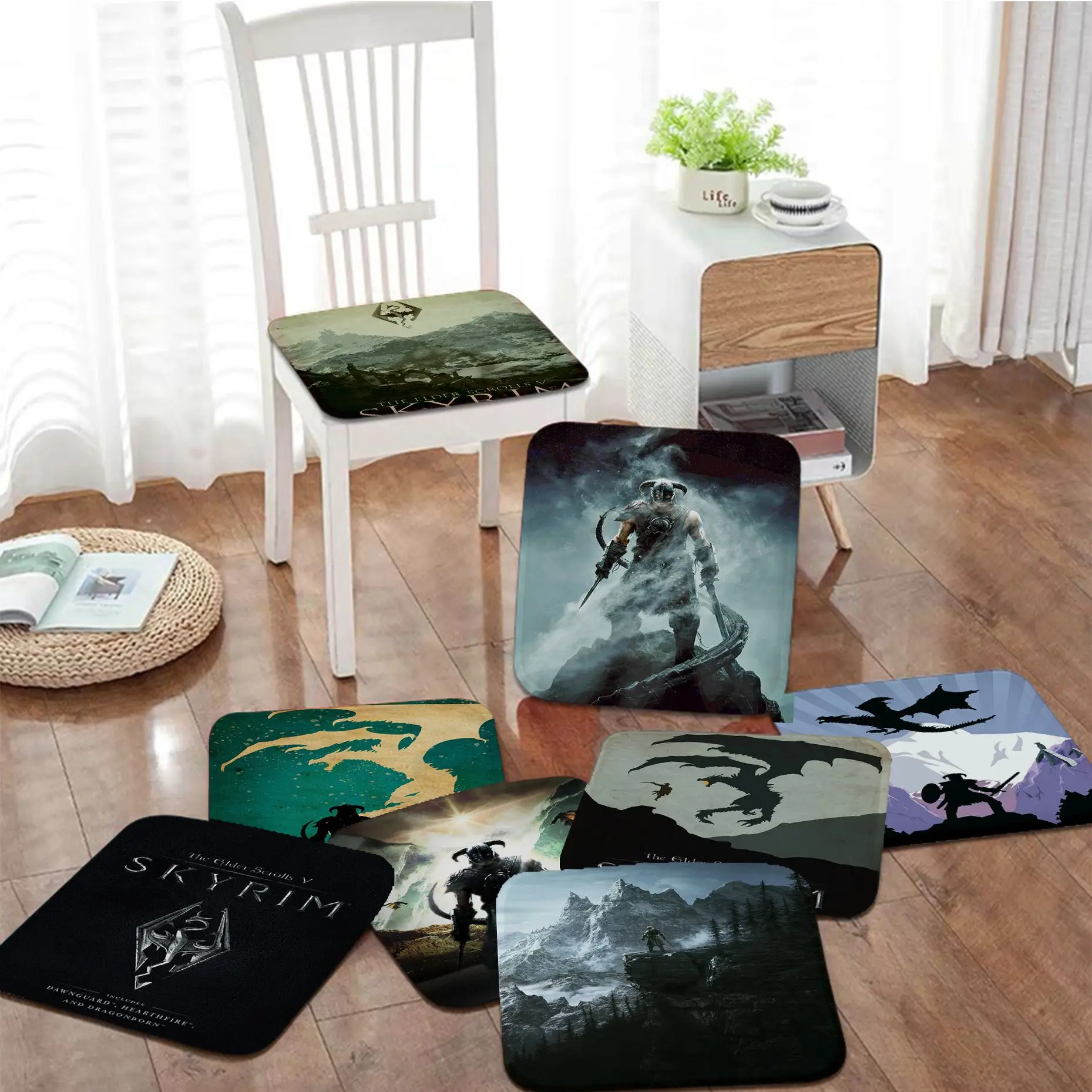 

Scrolls V Skyrim Modern Minimalist Style Stool Pad Patio Home Kitchen Office Chair Seat Cushion Pads Sofa Seat Cushion Pads