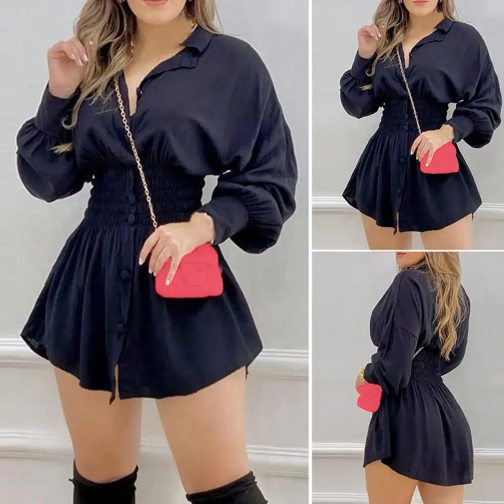 

High-Waist Chic Elastic Waist Tight Lantern Long Sleeve Fashion Shirt Trendy Printing Long Shirt Wide Cuffs Female Clothing