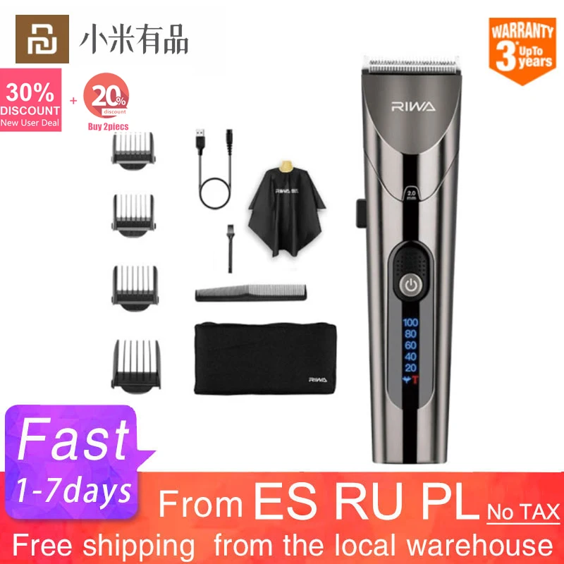 

Xiaomi RIWA RE6305 Electric Hair Clipper Trimmer for Men Professional Shavers Machine With USB Recharge Washable