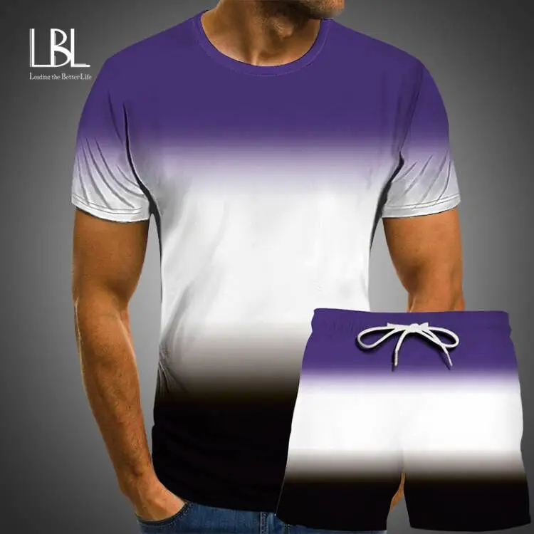 Summer Mens 2 Piece Sets Brand Clothes Streetwear Hip Hop Print Clothing Men Shorts Set New Tracksuit Sweat Suit 2022 Outerwear