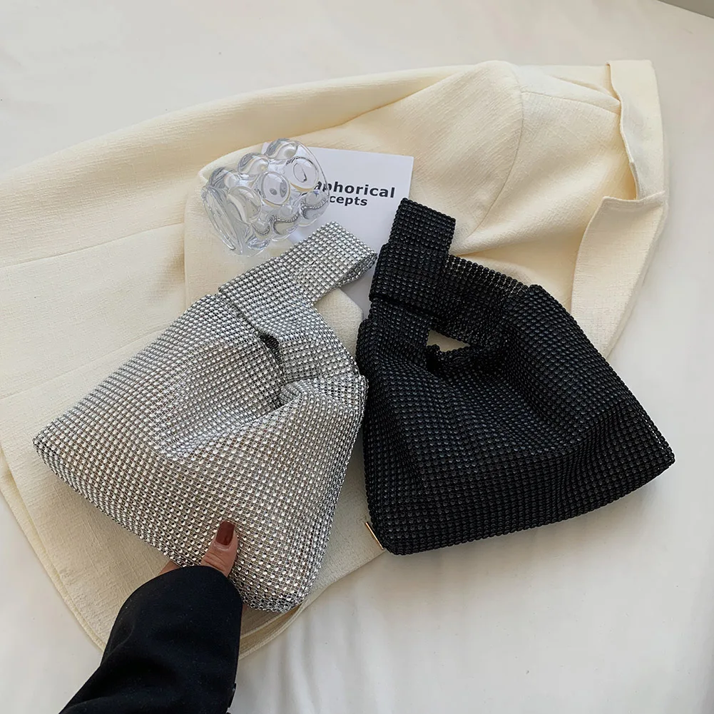 

Вечерние сумки Стразы для женщин, кошелек-клатч, дамские сумочки, серебристая сумка на плечо с кристаллами, роскошные дизайнерские кошельки...