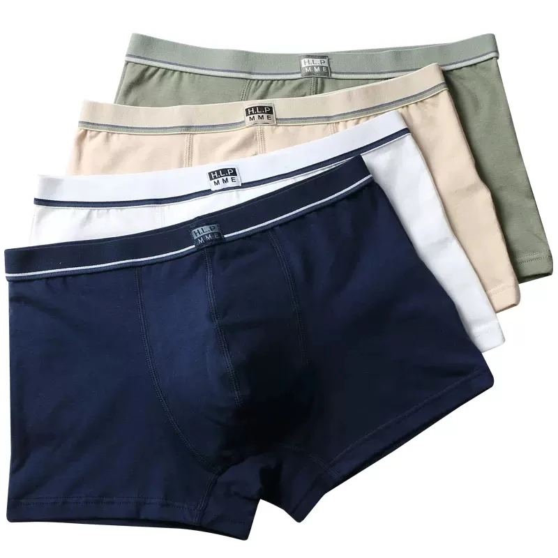 4 шт./лот однотонное нижнее белье для мальчиков Трусы из органического хлопка